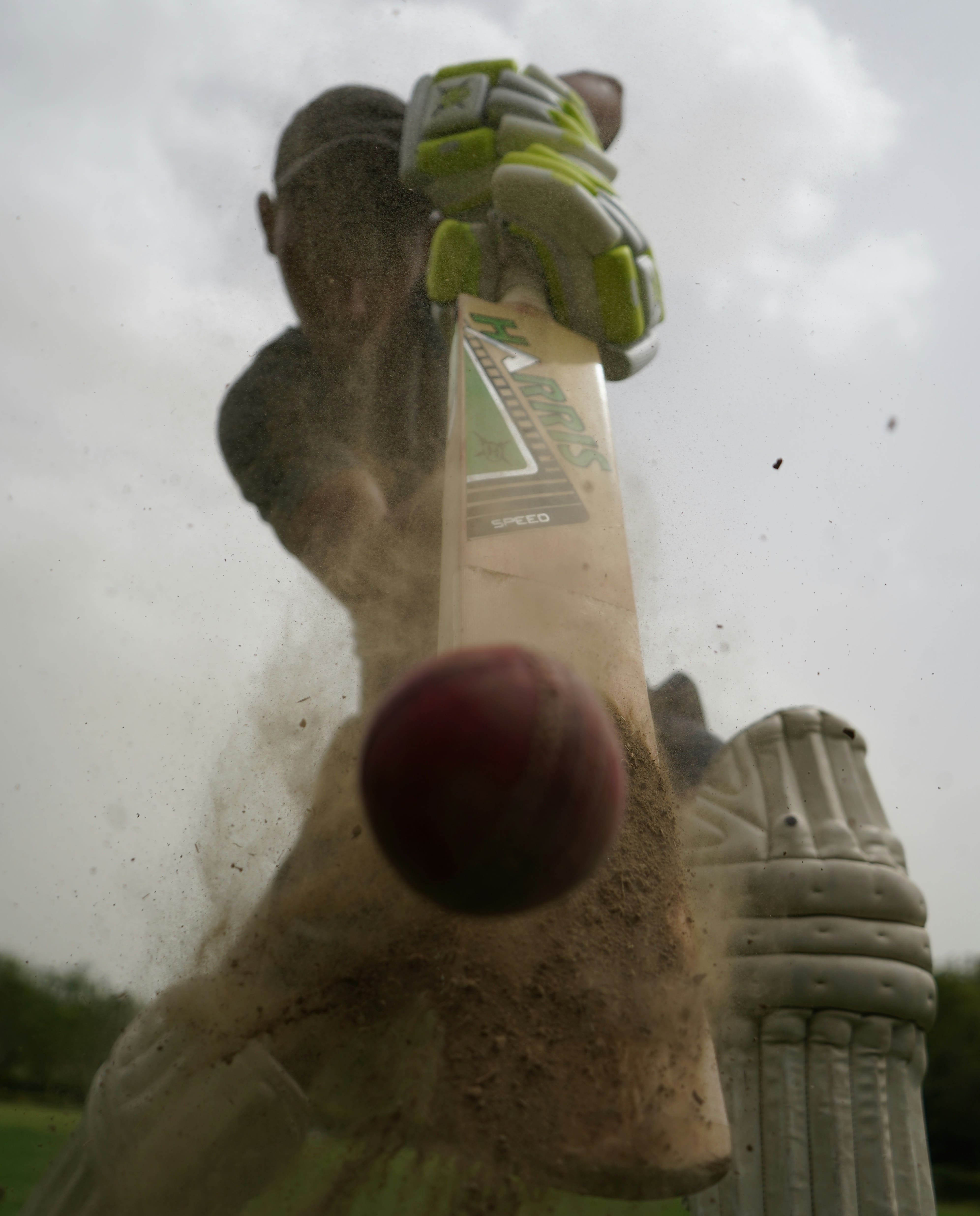 Cricket player in action
